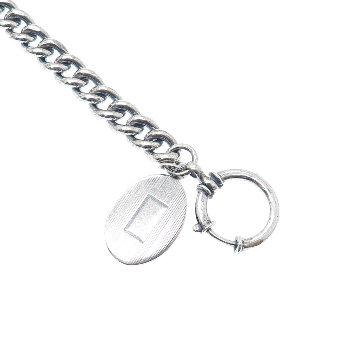 RALPH LAUREN 925 Sterling Silver Vintage Pocket Watch Fob Chain 16"