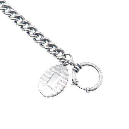 RALPH LAUREN 925 Sterling Silver Vintage Pocket Watch Fob Chain 16"