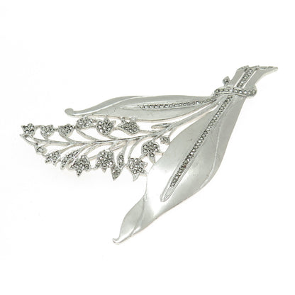 925 Sterling Silver Antique Art Deco PRK Real Marcasite Flower Pin Brooch