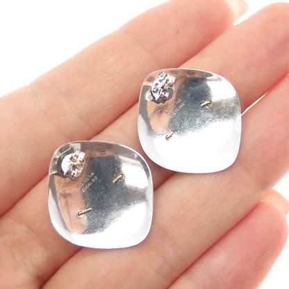 NABCO 925 Sterling Silver 14K Gold Vintage Modernist Earrings