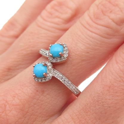 Chuck Clemency 925 Sterling Silver Gold Plated Real Turquoise Topaz Ring Size 8