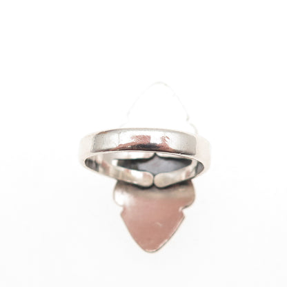 Bell Trading Post Old Pawn 925 Sterling Silver Vintage Abalone Shell Ring Size 5