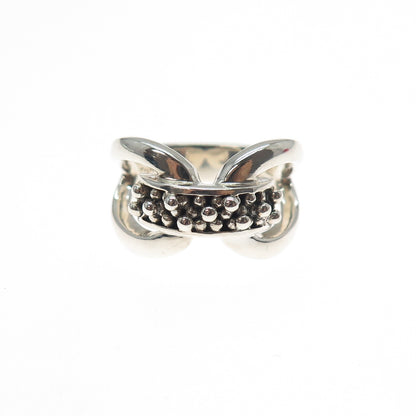 MICHAEL DAWKINS 925 Sterling Silver Modernist Beaded Ring Size 5.25