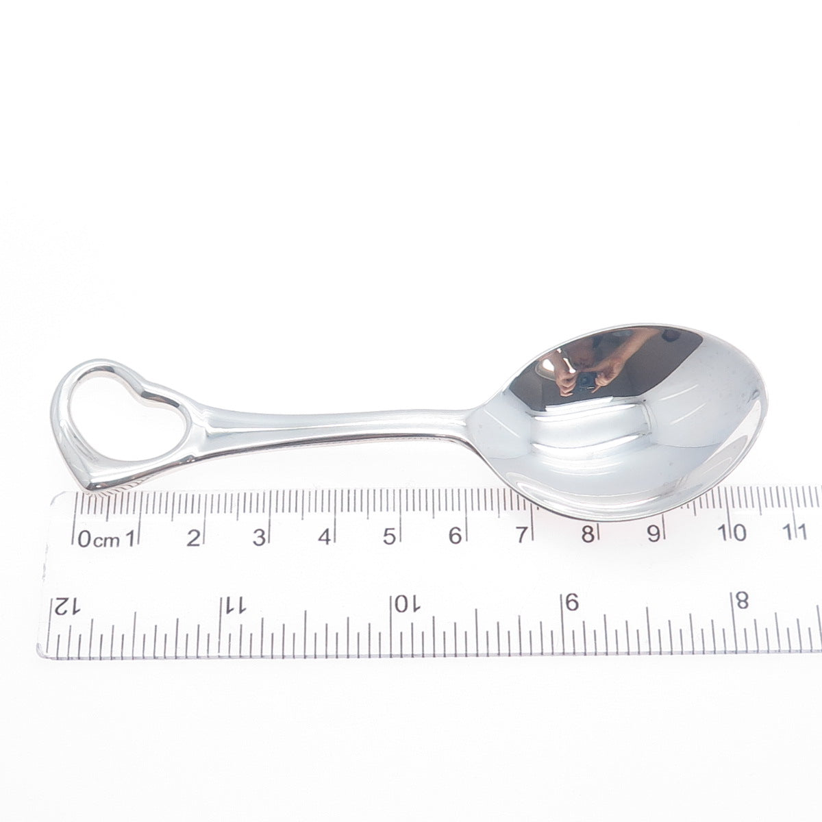 TIFFANY & CO. Elsa Peretti 925 Sterling Vintage Open Heart Baby Spoon w/ Pouch
