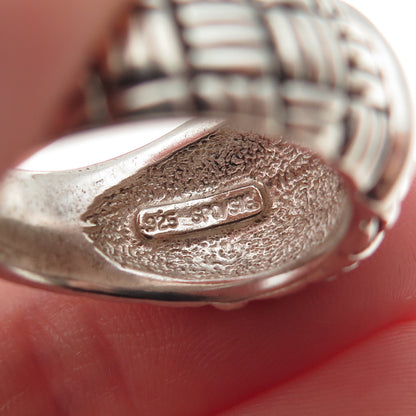 ESPO Joseph Esposito 925 Sterling Silver Vintage Woven Oxidized Ring Size 7