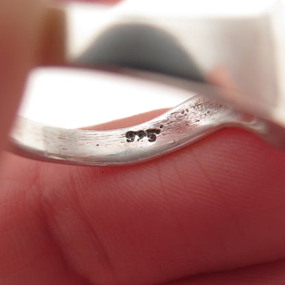 925 Sterling Silver Vintage Modernist Mountains Ring Size 7.75