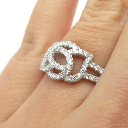 925 Sterling Silver Pave C Z Ring Size 5.5