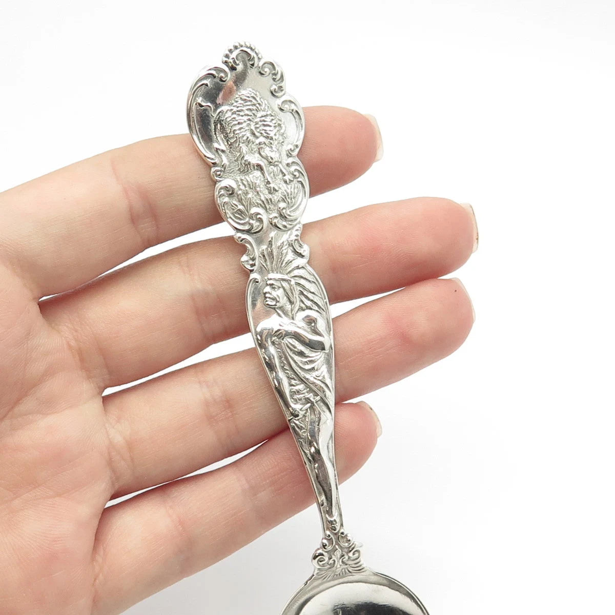 925 Sterling Silver Antique American Souvenir Co. Ornate Spoon