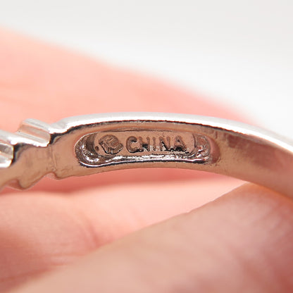 925 Sterling Silver Ross Simons Princess-Cut C Z Ring Size 6.25