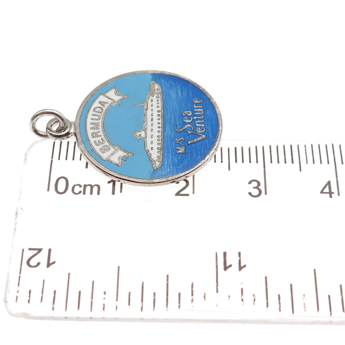 BREADNER CO 925 Sterling Silver Vintage Enamel Sea Venture Bermuda Charm Pendant