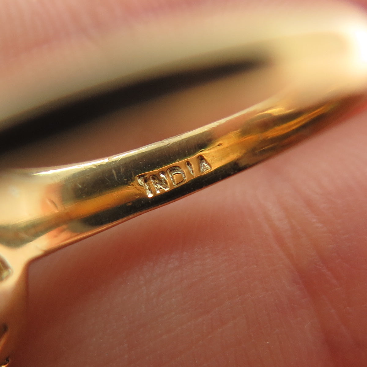 925 Sterling Silver Gold Plated Real Diamond & Green Amethyst Ring Size 6.75