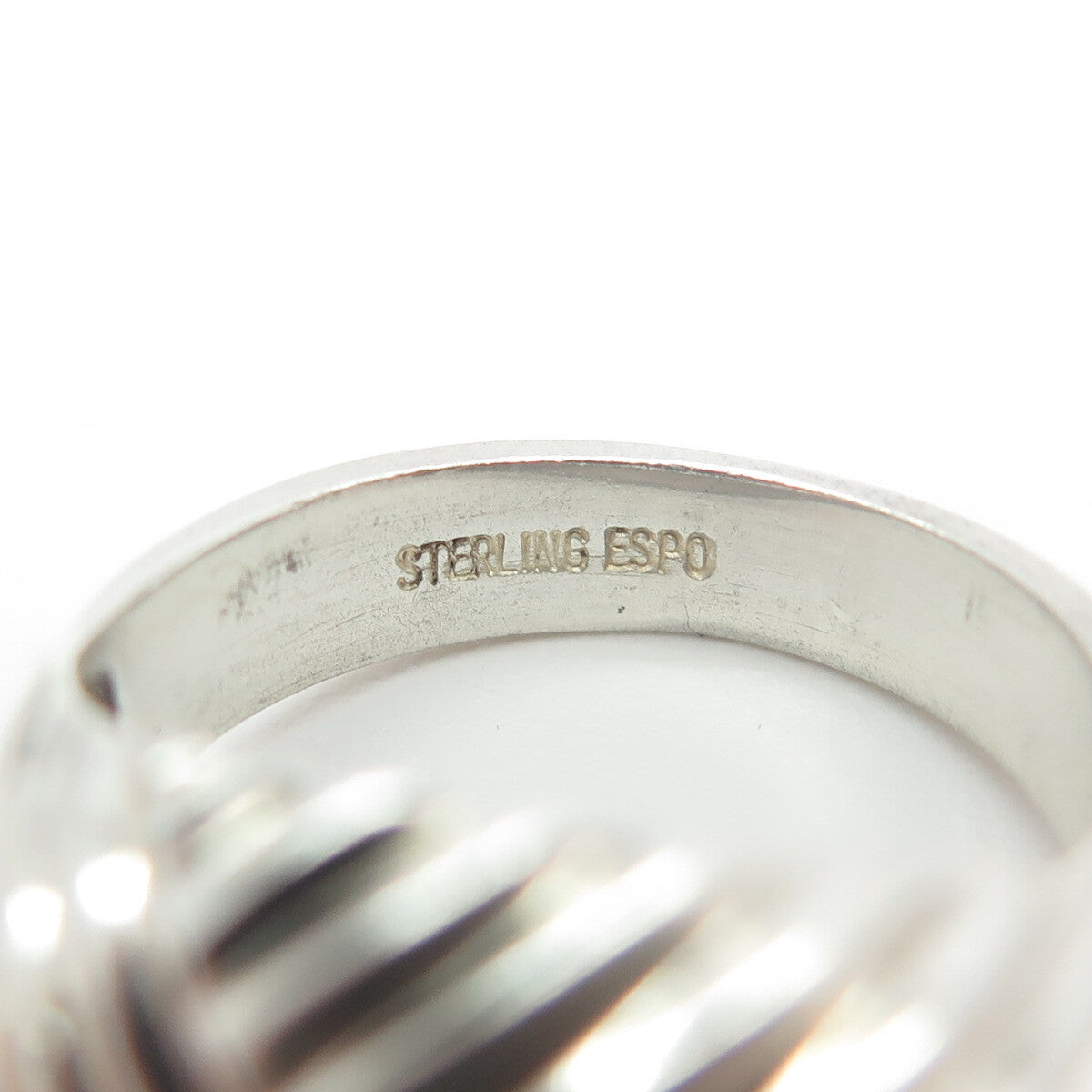 ESPO Joseph Esposito 925 Sterling Silver Vintage Twisted Ribbed Ring Size 7