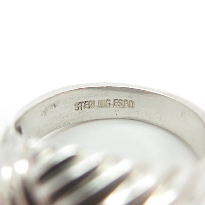 ESPO Joseph Esposito 925 Sterling Silver Vintage Twisted Ribbed Ring Size 7