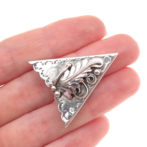 Old Pawn 925 Sterling Silver Vintage Southwestern Feather Tribal Belt Tip