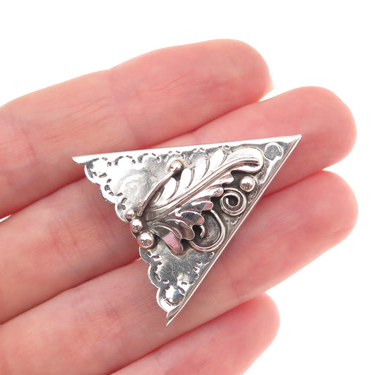 Old Pawn 925 Sterling Silver Vintage Southwestern Feather Tribal Belt Tip