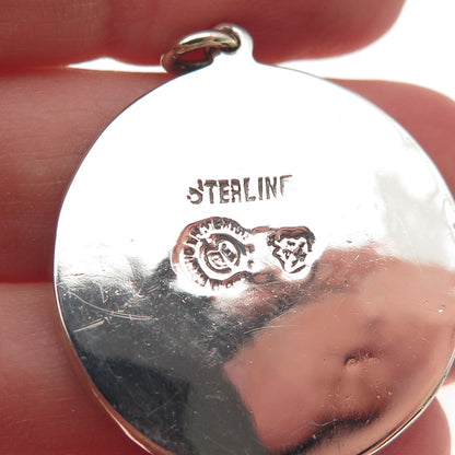 925 Sterling Silver Vintage Mexico Real Turquoise Aries Zodiac Charm Pendant