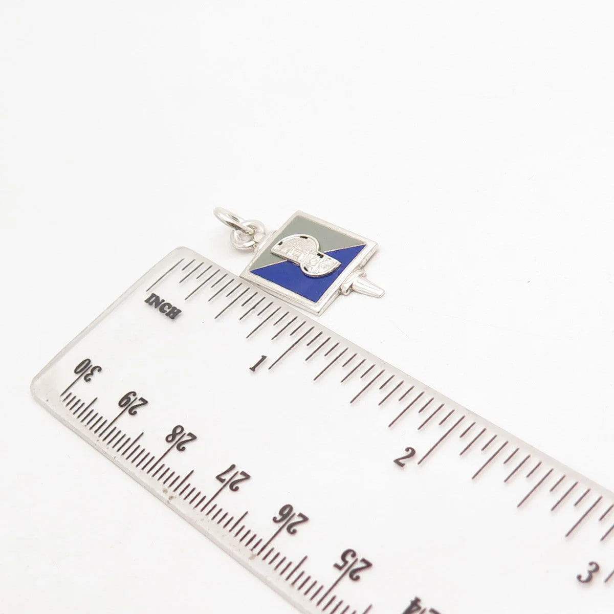 925 Sterling Silver Vintage D.G. Elsen Enamel Church Pendant
