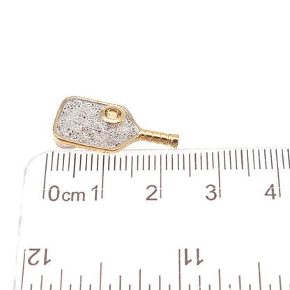 Pure Dink Sterling Silver 2-Tone Real Citrine Pickleball Paddle Slide Pendant
