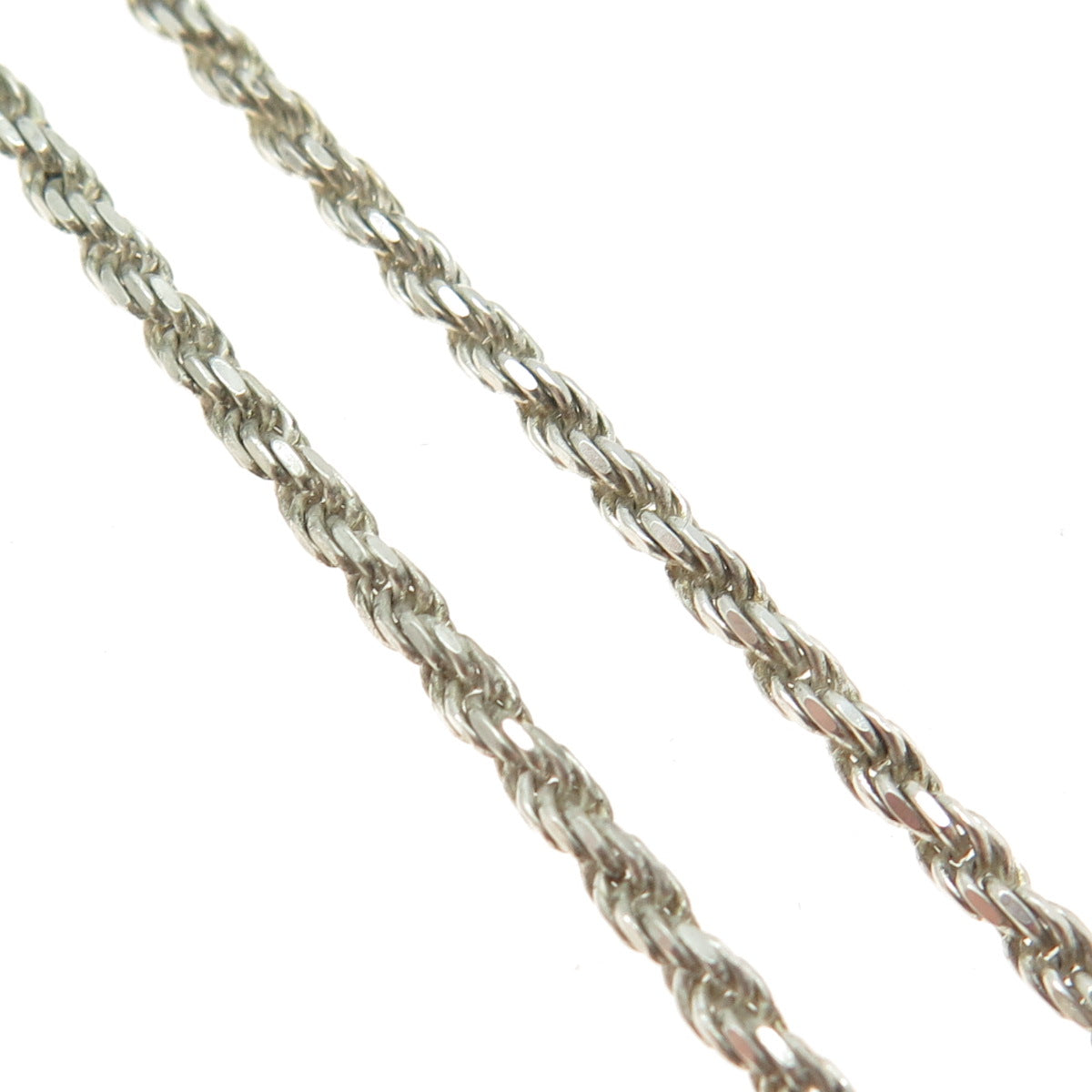 925 Sterling Silver Italy Twisted Rope Chain Necklace 24"