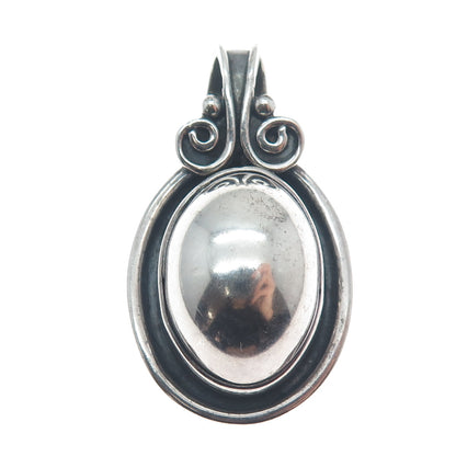 925 Sterling Silver Vintage Modernist Spiral Oxidized Charm Pendant