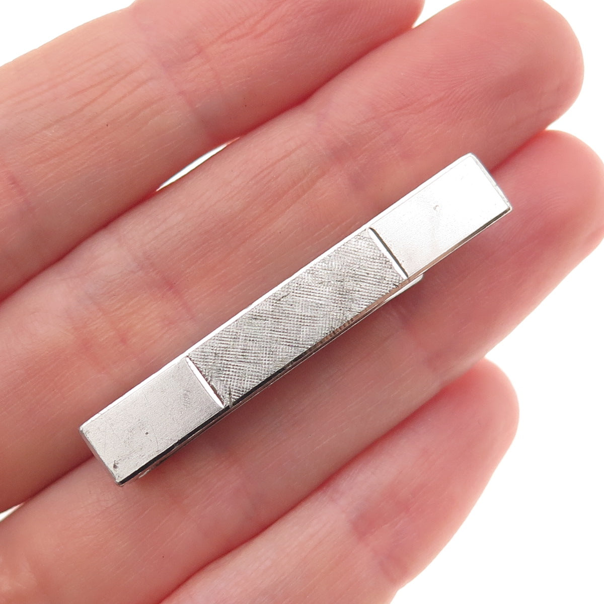 Dolan & Bullock 925 Sterling Silver Vintage Brushed Tie Bar Clip