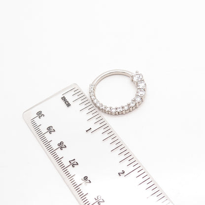 925 Sterling Silver C Z Graduated Circle of Life Pendant