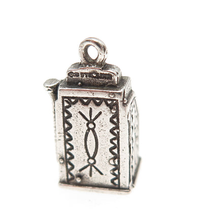 MAISELS INDIAN Old Pawn 925 Sterling Vintage Slot Machine 3D Mini Charm Pendant