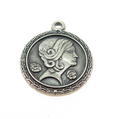 925 Sterling Silver Vintage Woman of The Year Phi Epsilon Alpha Mini Pendant