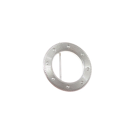 WELLS 925 Sterling Silver Vintage Circle of Life Pin Brooch