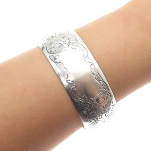 S. KIRK & SON 925 Sterling Silver Antique Engraved Floral Adjustable Bracelet 7"