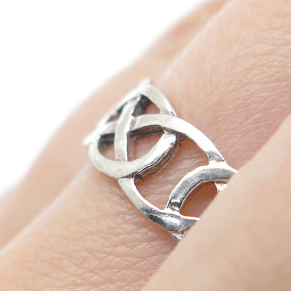 CHARLES WINSTON 925 Sterling Silver Vintage Celtic Knot Band Ring Size 11.25