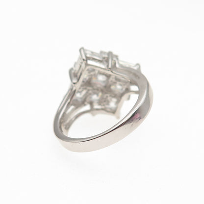 925 Sterling Silver Princess-Cut Sparkle Ring Size 5.25