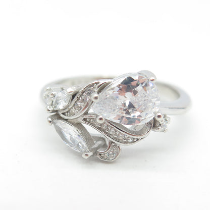 925 Sterling Silver Multi-C Z Ring Size 7.25