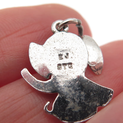 925 Sterling Silver Vintage Baby Elephant Mini Charm Pendant