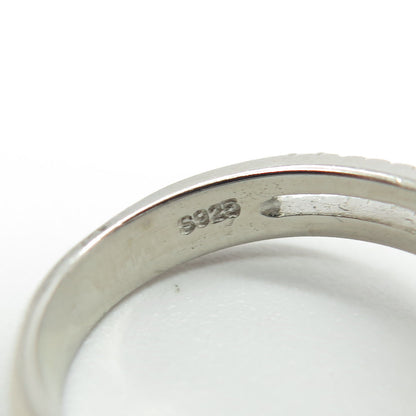 925 Sterling Silver Princess-Cut Shaped C Z Ring Size 5.75