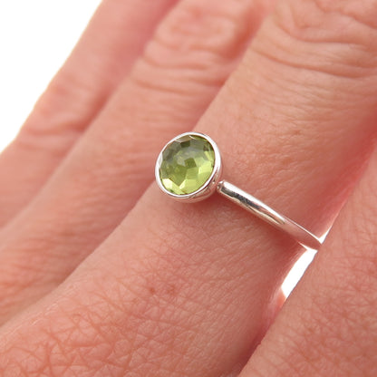 Pandora 925 Sterling Silver Real Peridot August Birthday Blooms Ring Size 6.75