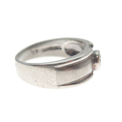 925 Sterling Silver Vintage Round-Cut C Z Oxidized Ring Size 6