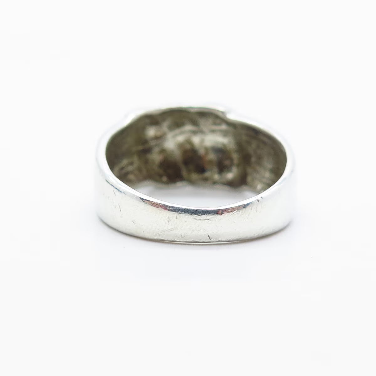 925 Sterling Silver Vintage Ribbed Ring Size 7.75