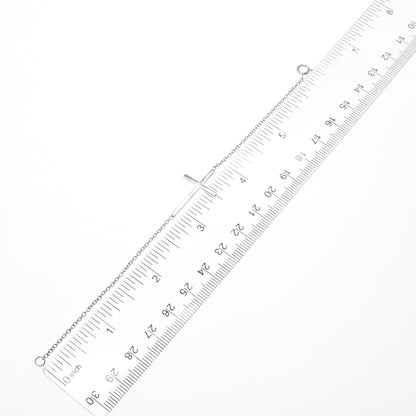 925 Sterling Silver Cross Cable Link Bracelet 6"