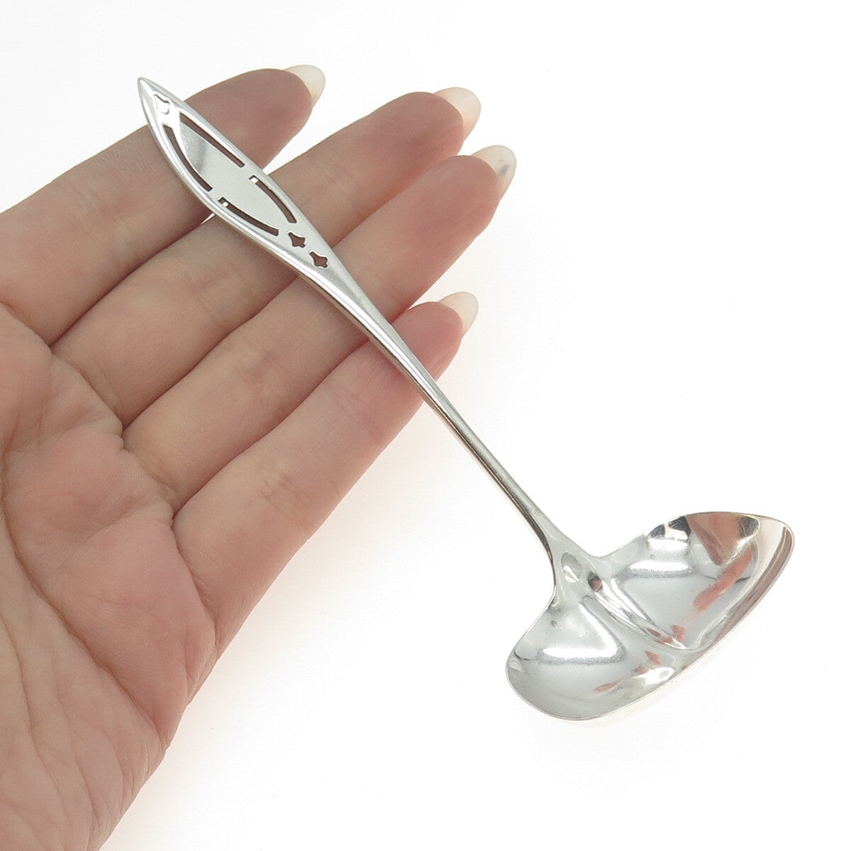 WEIDLICH 925 Sterling Silver Antique Art Deco WED2 Solid Piece Cream Ladle