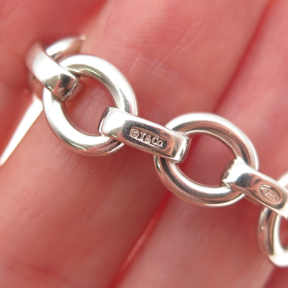 Tiffany & Co. 925 Sterling Silver Vintage Sevillana Oval Link Bracelet 7.75"