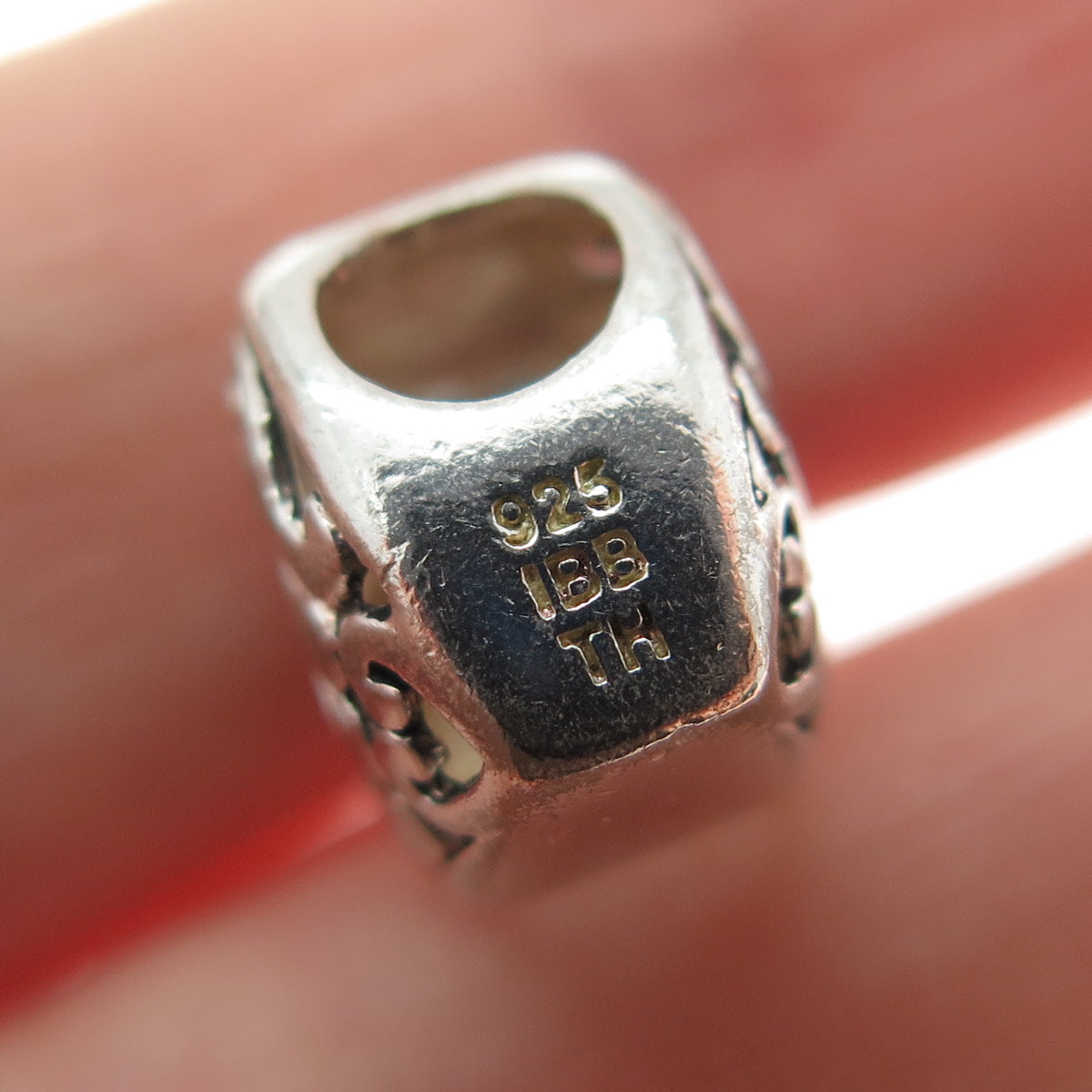 925 Sterling Silver Vintage Ornate Heart Bead Charm