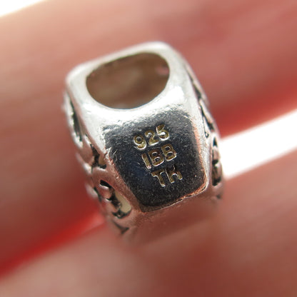 925 Sterling Silver Vintage Ornate Heart Bead Charm