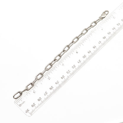 925 Sterling Silver Vintage Paperclip Link Bracelet 6.5"