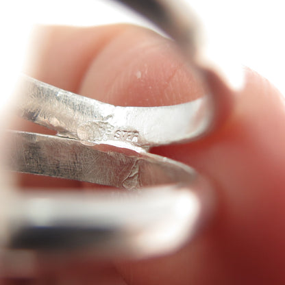 925 Sterling Silver Vintage Real Smoky Quartz Statement Ring Size 5.5