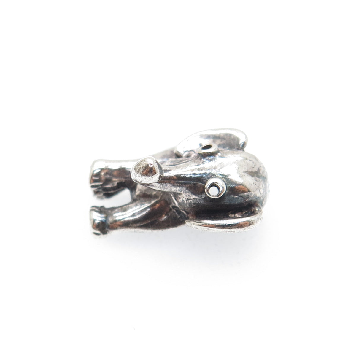 925 Sterling Silver Vintage Elephant Oxidized Minimalist Charm Pendant