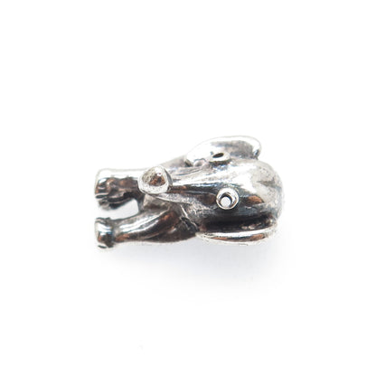 925 Sterling Silver Vintage Elephant Oxidized Minimalist Charm Pendant