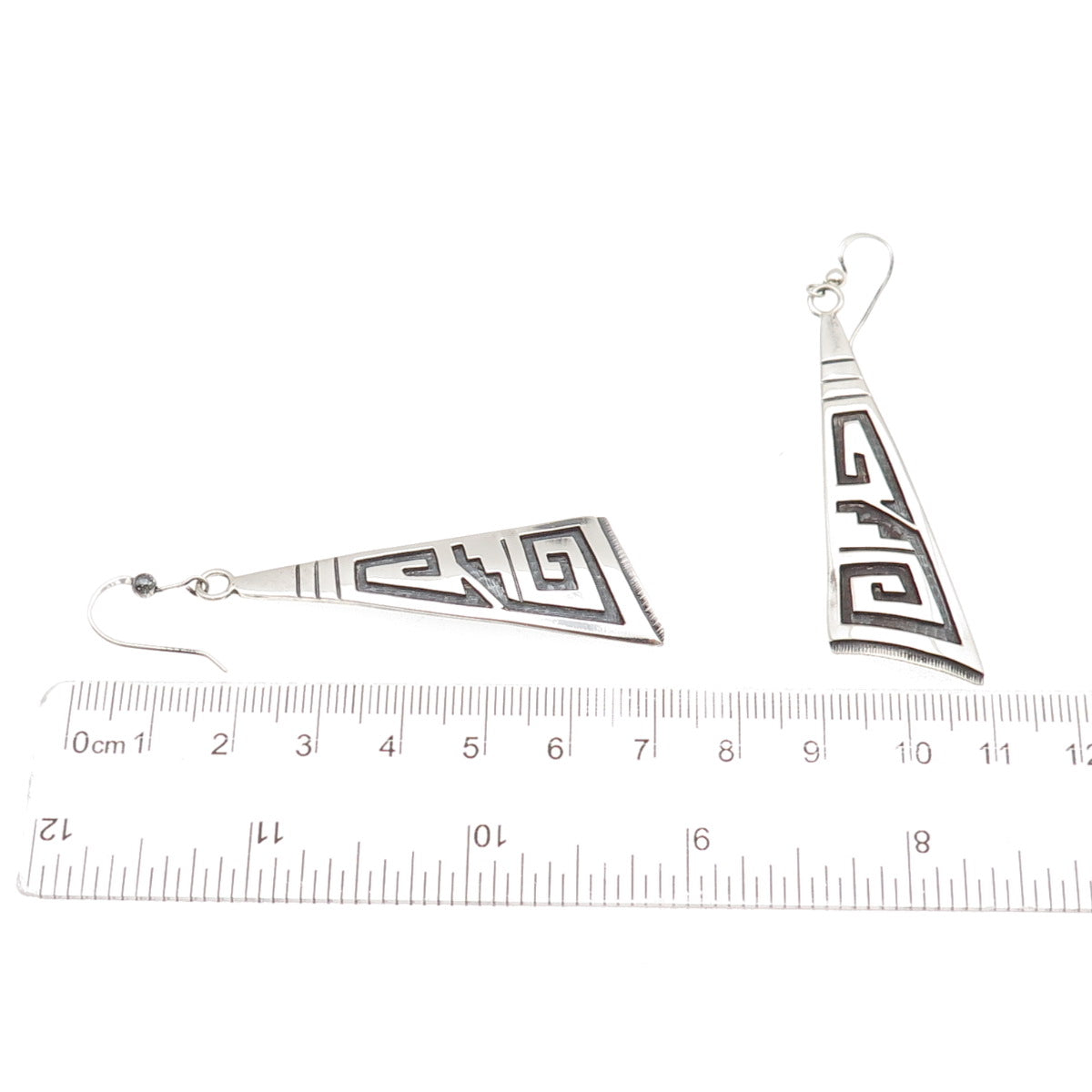 Terry Wadsworth Hopi Old Pawn 925 Sterling Silver Vintage Tribal Dangle Earrings