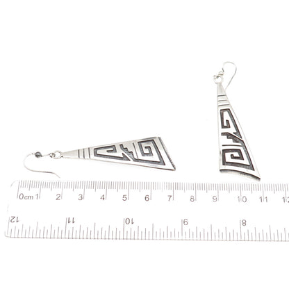 Terry Wadsworth Hopi Old Pawn 925 Sterling Silver Vintage Tribal Dangle Earrings