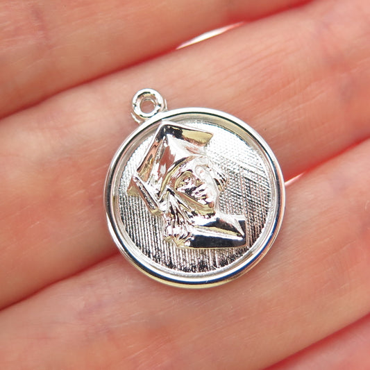 RQC REMBRANDT 925 Sterling Silver Vintage Graduation Minimalist Charm Pendant